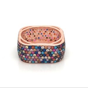 Silver Ring with so many color Stone 925.